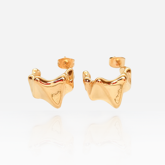 Wavy Gold Studs